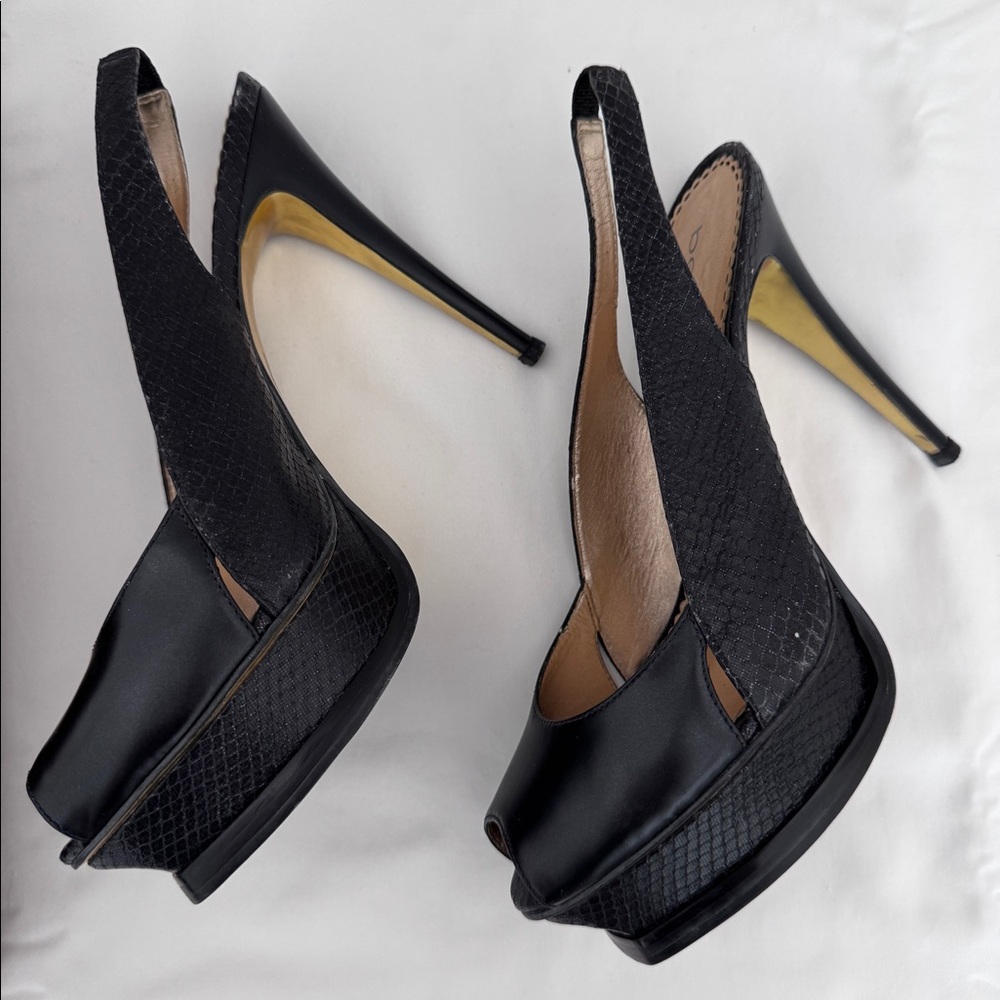 Bebe high heel snake platform Sahara, black size 10